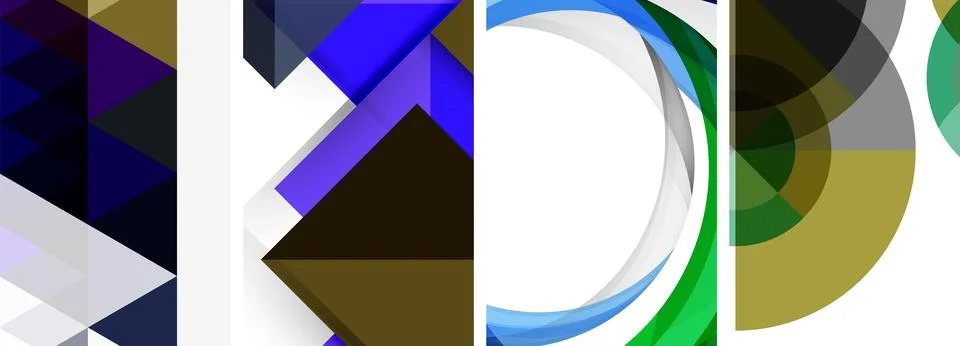 Vector posters - minimalist geometric abstract backgrounds, featuring circles Stock Illustration
