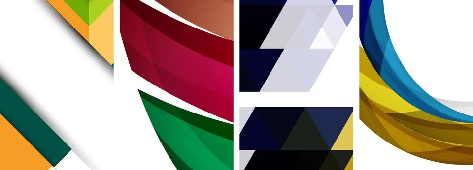 Vector posters - minimalist geometric abstract backgrounds, featuring circles Stock Illustration