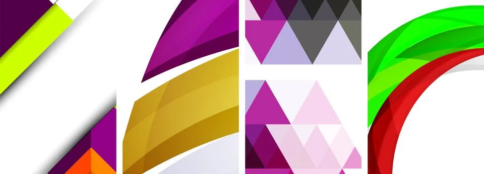 Vector posters - minimalist geometric abstract backgrounds, featuring circles Stock Illustration