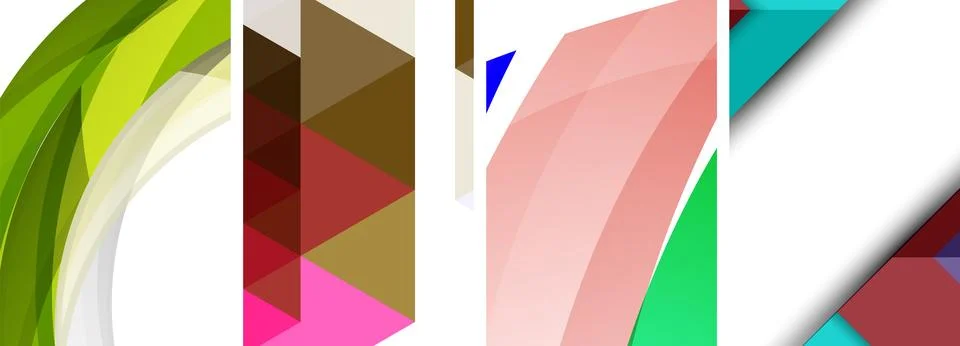 Vector posters - minimalist geometric abstract backgrounds, featuring circles Stock Illustration