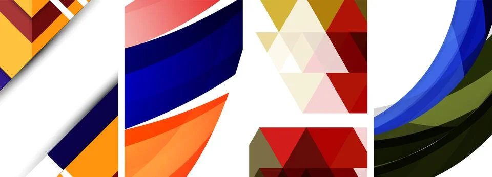 Vector posters - minimalist geometric abstract backgrounds, featuring circles Stock Illustration