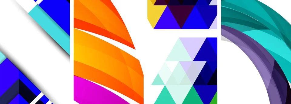 Vector posters - minimalist geometric abstract backgrounds, featuring circles Stock Illustration