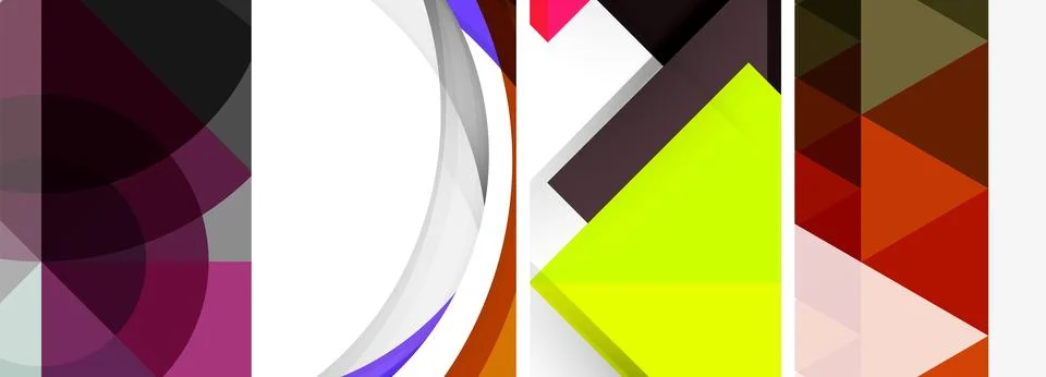 Vector posters - minimalist geometric abstract backgrounds, featuring circles Stock Illustration
