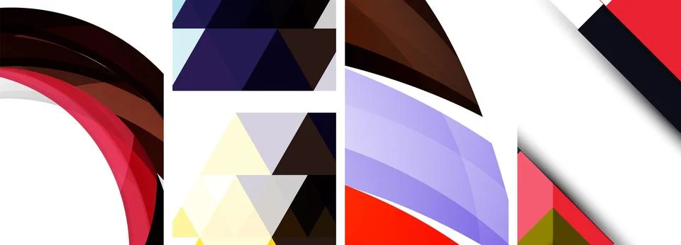 Vector posters - minimalist geometric abstract backgrounds, featuring circles Stock Illustration