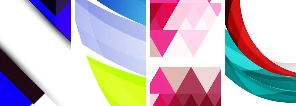 Vector posters - minimalist geometric abstract backgrounds, featuring circles Stock Illustration
