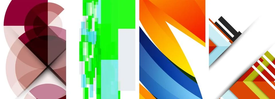 Vector posters - minimalist geometric abstract backgrounds, featuring circles Stock Illustration