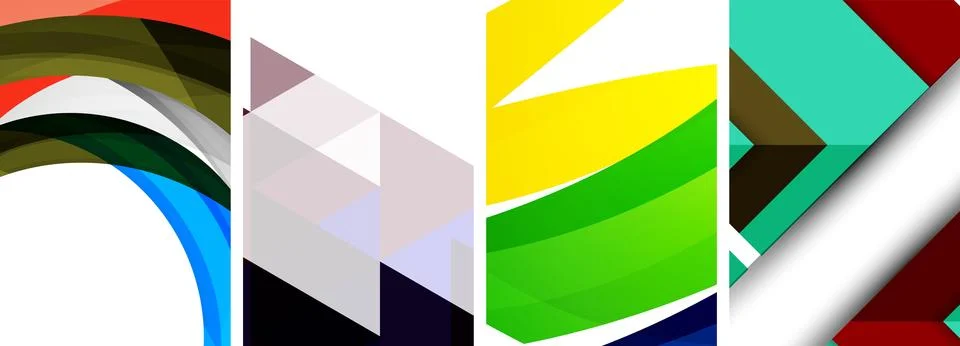 Vector posters - minimalist geometric abstract backgrounds, featuring circles Stock Illustration