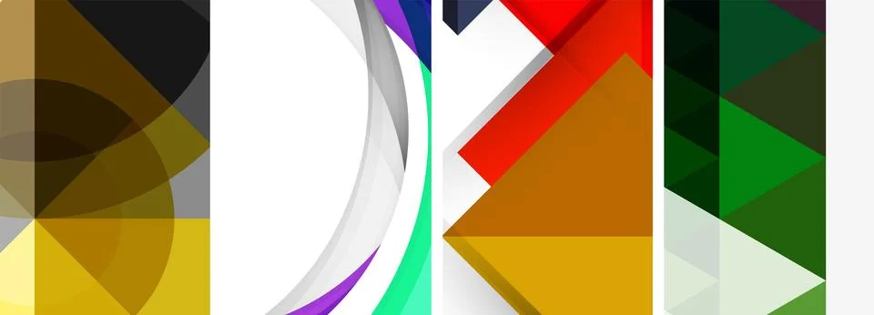 Vector posters - minimalist geometric abstract backgrounds, featuring circles Stock Illustration