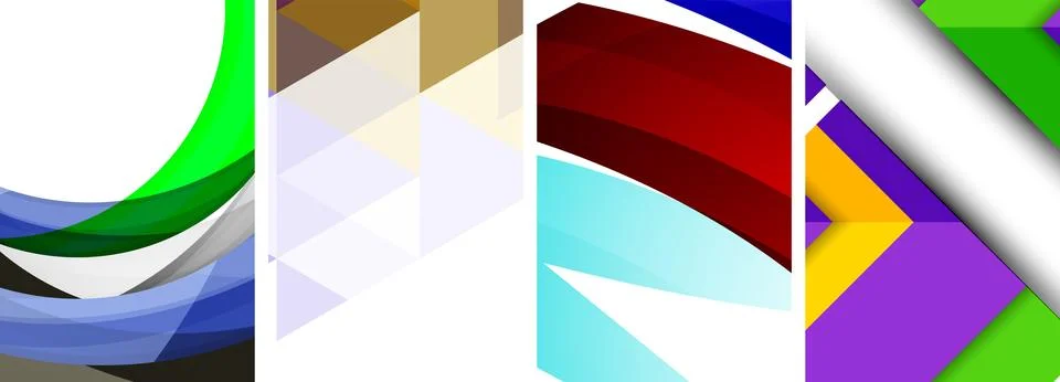 Vector posters - minimalist geometric abstract backgrounds, featuring circles Stock Illustration