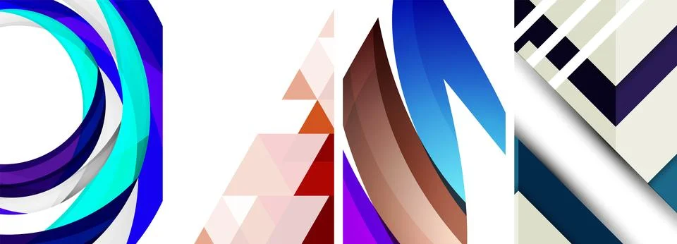 Vector posters - minimalist geometric abstract backgrounds, featuring circles Stock Illustration