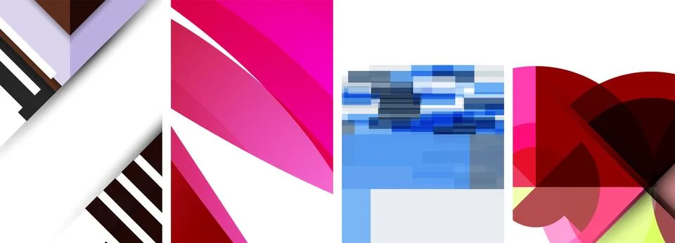 Vector posters - minimalist geometric abstract backgrounds, featuring circles Stock Illustration