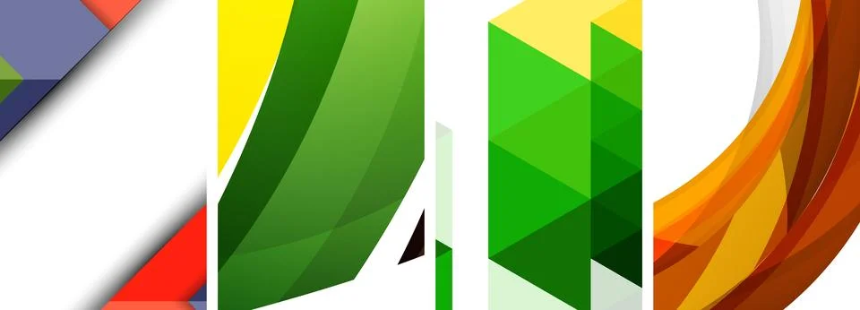 Vector posters - minimalist geometric abstract backgrounds, featuring circles Stock Illustration