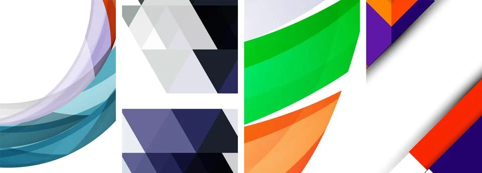 Vector posters - minimalist geometric abstract backgrounds, featuring circles Stock Illustration