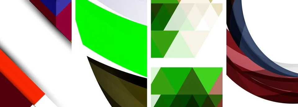 Vector posters - minimalist geometric abstract backgrounds, featuring circles Stock Illustration