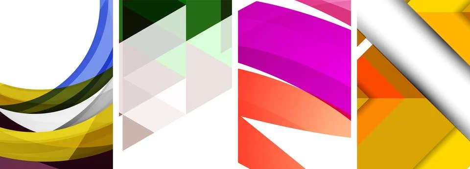 Vector posters - minimalist geometric abstract backgrounds, featuring circles Stock Illustration