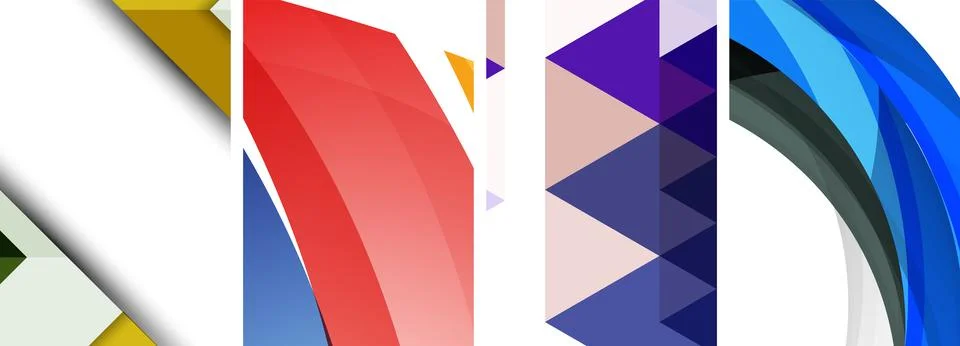 Vector posters - minimalist geometric abstract backgrounds, featuring circles Stock Illustration