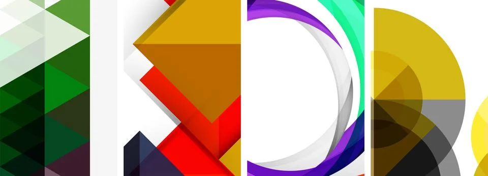 Vector posters - minimalist geometric abstract backgrounds, featuring circles Stock Illustration