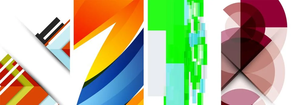 Vector posters - minimalist geometric abstract backgrounds, featuring circles Stock Illustration