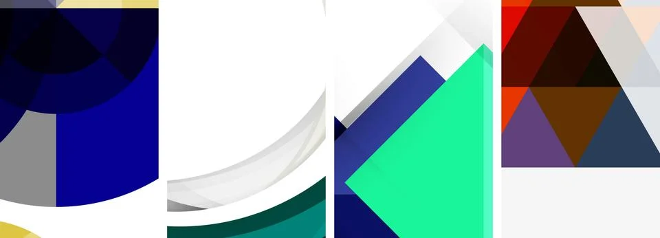 Vector posters - minimalist geometric abstract backgrounds, featuring circles Stock Illustration