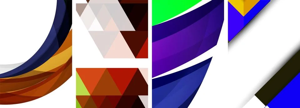 Vector posters - minimalist geometric abstract backgrounds, featuring circles Stock Illustration