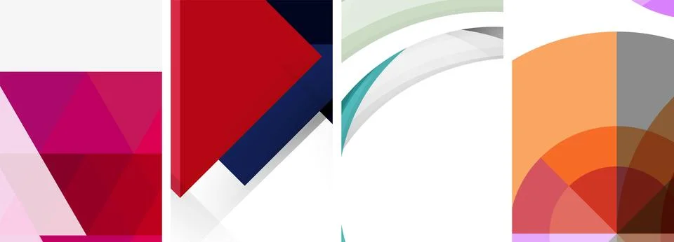 Vector posters - minimalist geometric abstract backgrounds, featuring circles Stock Illustration