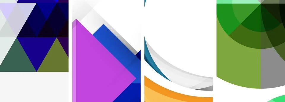 Vector posters - minimalist geometric abstract backgrounds, featuring circles Stock Illustration