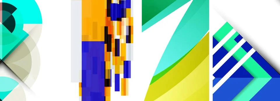 Vector posters - minimalist geometric abstract backgrounds, featuring circles Stock Illustration