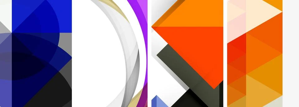 Vector posters - minimalist geometric abstract backgrounds, featuring circles Stock Illustration