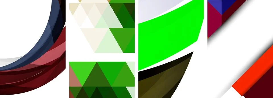 Vector posters - minimalist geometric abstract backgrounds, featuring circles Stock Illustration
