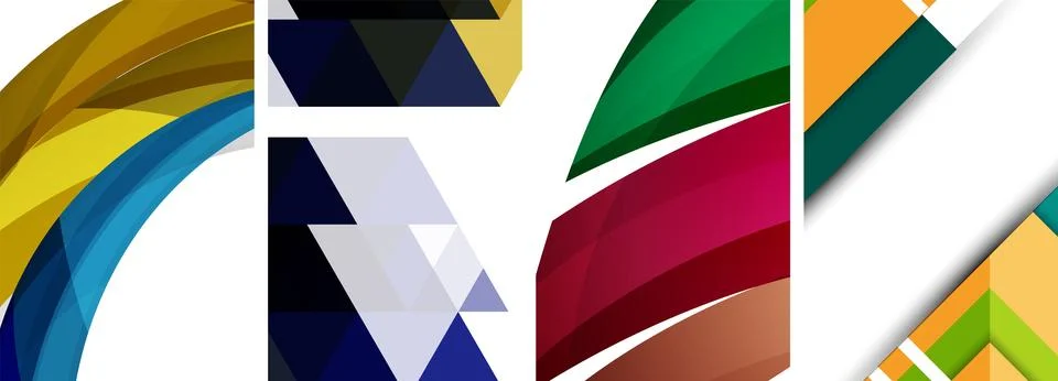 Vector posters - minimalist geometric abstract backgrounds, featuring circles Stock Illustration