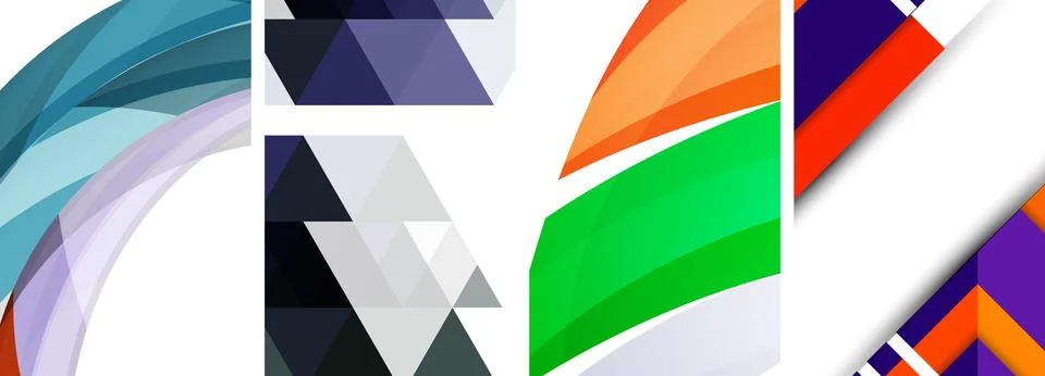 Vector posters - minimalist geometric abstract backgrounds, featuring circles Stock Illustration
