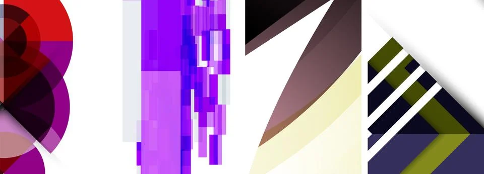 Vector posters - minimalist geometric abstract backgrounds, featuring circles Stock Illustration