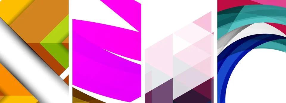 Vector posters - minimalist geometric abstract backgrounds, featuring circles Stock Illustration