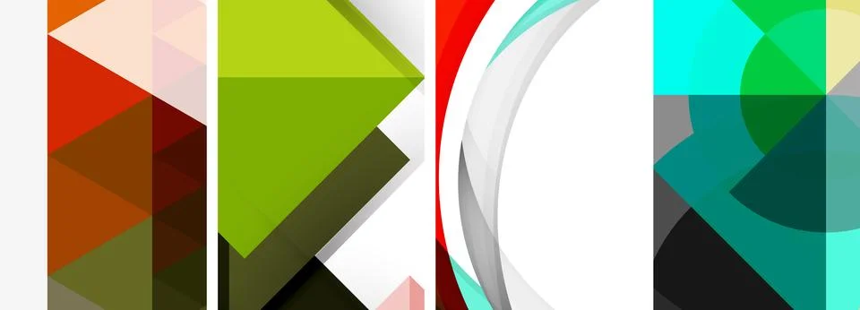 Vector posters - minimalist geometric abstract backgrounds, featuring circles Stock Illustration