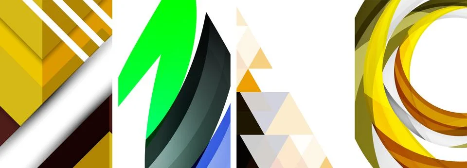 Vector posters - minimalist geometric abstract backgrounds, featuring circles Stock Illustration