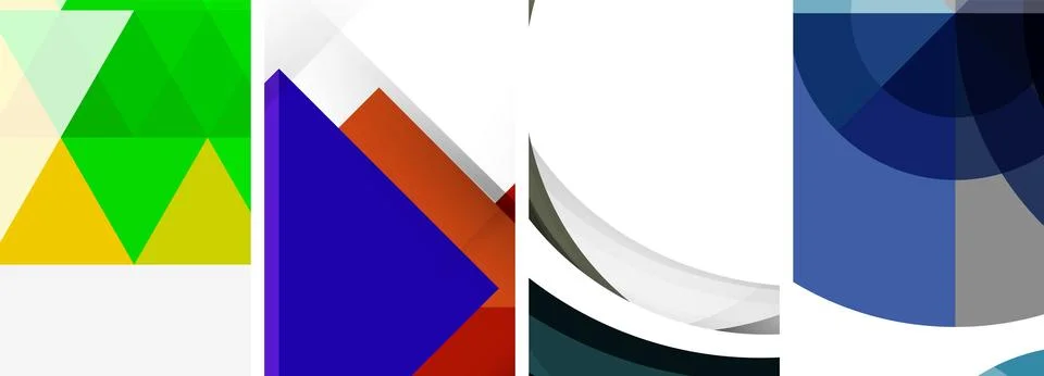 Vector posters - minimalist geometric abstract backgrounds, featuring circles Stock Illustration