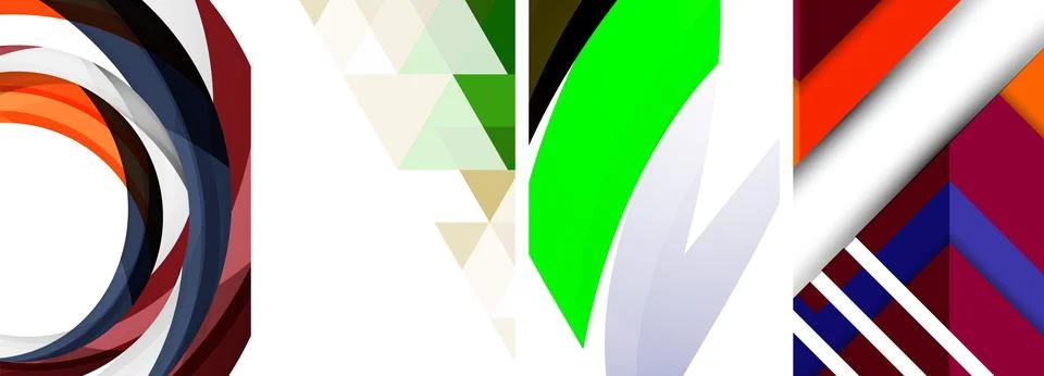 Vector posters - minimalist geometric abstract backgrounds, featuring circles Stock Illustration