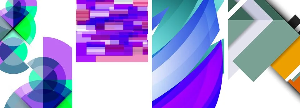 Vector posters - minimalist geometric abstract backgrounds, featuring circles Stock Illustration