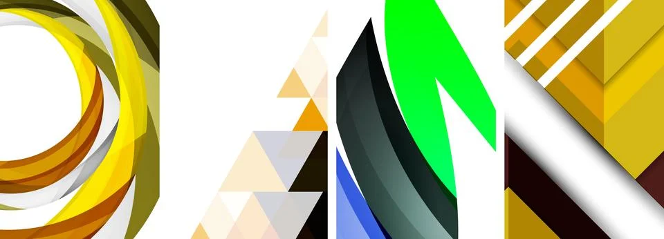 Vector posters - minimalist geometric abstract backgrounds, featuring circles Stock Illustration
