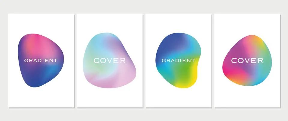 Vector posters. Set of abstract modern gradient elements. Dynamic color forms 库存插图