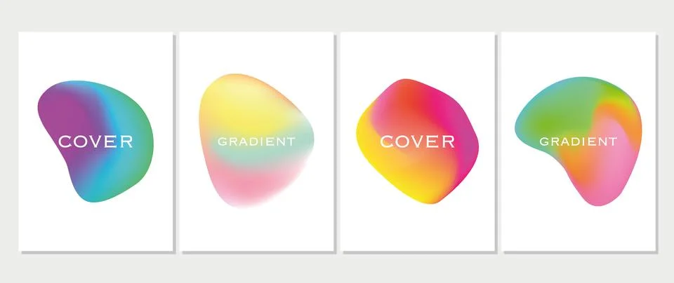 Vector posters. Set of abstract modern gradient elements. Dynamic color forms 库存插图