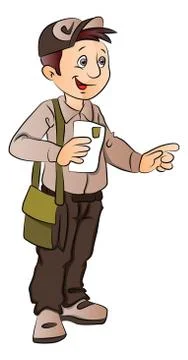 Vector of postman or mailman. Stock Illustration