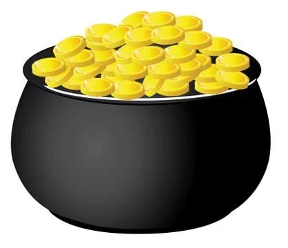 Vector pot of gold Stock Illustration
