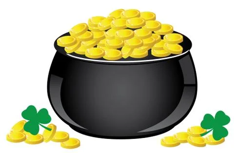 Vector pot of gold Stock Illustration
