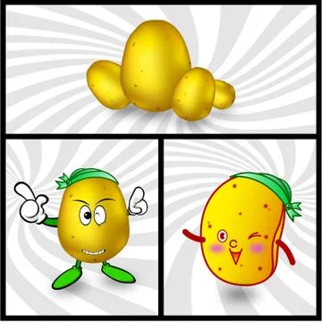 Vector potato cartoon pattern Stock Illustration