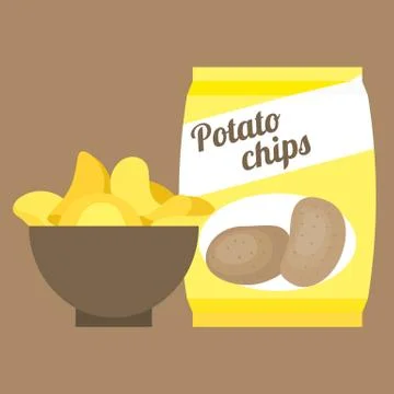 Vector potato chips,flat design Stock Illustration