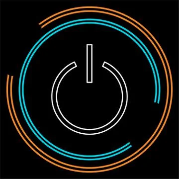 Vector power button, start technology symbol Ilustración de archivo