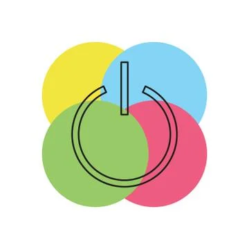Vector power button, start technology symbol Ilustración de archivo
