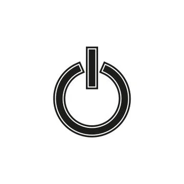 Vector power button, start technology symbol - switch off sign Stock Illustration