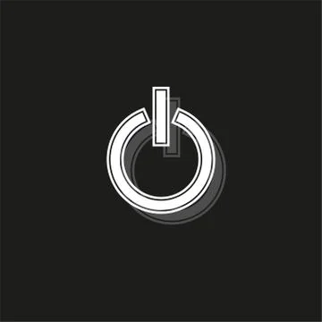 Vector power button, start technology symbol - switch off sign Illustrazione stock